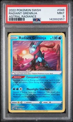 2022 POKEMON SWORD & SHIELD ASTRAL RADIANCE #046 RADIANT GRENINJA PSA 9 - Image 1