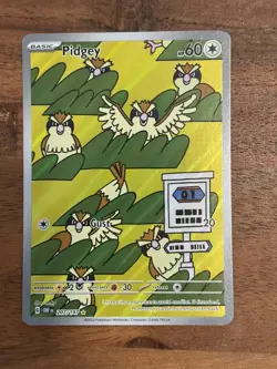 Pokemon TCG Pidgey Obsidian Flames 207/197 Illustration Rare IR Full Art Holo NM - Image 1