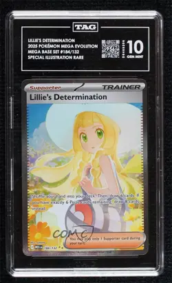 Lillie's Determination Special Illustration Rare Pokemon Mega Evolution TAG 10 - Image 1