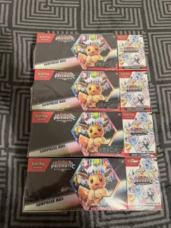 Pokemon Prismatic Evolutions Surprise Box & Booster Bundle Sam's Club Lot of 4 - Image 1