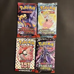 Pokemon TCG Booster Pack Bundle Factory Sealed (4 Packs) - Image 1