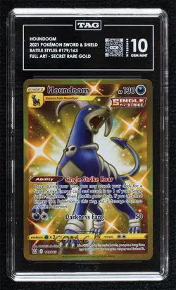 Secret - Houndoom Pokemon Sword & Shield Battle Styles TAG 10 GEM MINT - Image 1