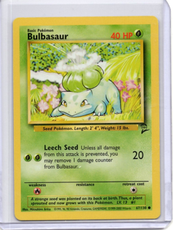 Bulbasaur 67/130 Base Set 2 Pokemon TCG Vintage LP - Image 1