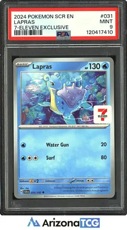 Pokemon 2024 Lapras 031/142 7-Eleven Stamp Stellar Crown PSA 9 - Image 1
