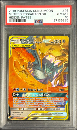 POKEMON MLTRS/ZPDS/ARTCN.GX 2019 SUN & MOON HIDDEN FATES #44 PSA 10 - Image 1