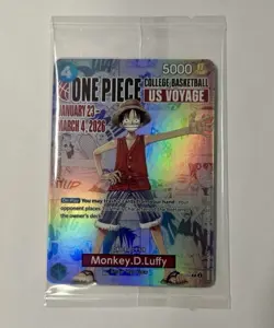 Monkey.D.Luffy (College Basketball US Voyage) P-055 One Piece Promotion SEALED - Image 3
