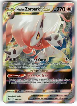 Hisuian Zoroark VSTAR 147/196 SWSH11: Lost Origin NM Pokemon Card TCG - Image 1