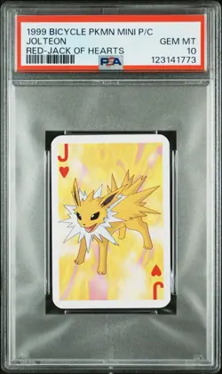 1999 BICYCLE POKEMON MINI PLAYING CARDS RED DECK JOLTEON PSA 10 - Image 1