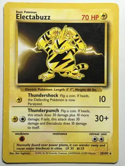 Electabuzz Base Set 020/102 MP-HP Pokemon Card - Image 1