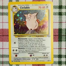 Pokemon Clefable Jungle Holo Rare Card 01/64 70 HP Stage 1 1999 Unlimited - Image 1