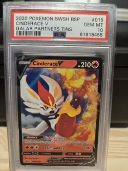 Pokemon Cinderace V SWSH015 Promo Holo PSA 10 Sword & Shield Promo Card - Image 1