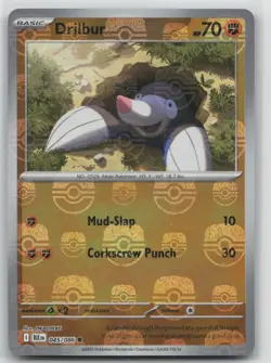 Pokemon Card Drilbur (Master Ball Pattern) Common SV: Black Bolt 045/086 - Image 1