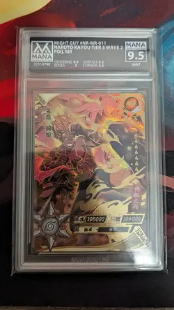 Kayou Naruto Doujin Trading Card GOLD Foil MR Might Guy MANA 9.5 graded - Image 1