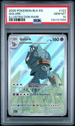 Pokemon TCG Golurk 123/086 Illustration Rare Full Art Holo Sv: Black Bolt psa 10 - Image 1