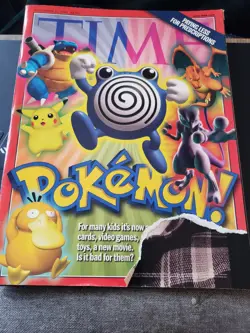 TIME MAGAZINE POKEMON 1999 WITH PULL OUT POSTER (TORN COVER) SEE PICS - Image 1