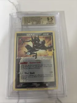 Pokemon Greninja Gold Star Celeb, ETB Black Star Holo Promo SWSH144 BGS 9.5 - Image 1