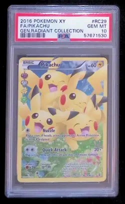 2016 Pokemon XY Generations: Radiant Collection #RC29 PIKACHU PSA 10 - Image 1