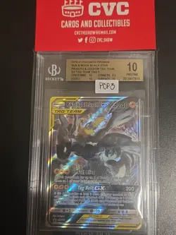 Pokemon Pikachu & Zekrom GX Tag Team Tins Black Star Full Art Promo SM168 BGS 10 - Image 1