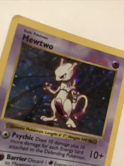 Pokemon TCG Mewtwo 10/102 Base Set Shadowless Holo Rare Card - Image 2