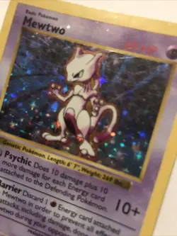 Pokemon TCG Mewtwo 10/102 Base Set Shadowless Holo Rare Card - Image 3