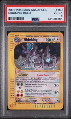 PSA 4 VG-EX Crystal Nidoking 150/147 2003 Aquapolis Secret Rare Pokemon Card - Image 1