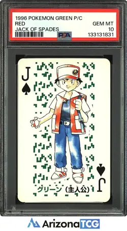 Pokemon 1996 Red Jack Of Spades Pokemon Green Playing Cards Japanese PSA 10 - Image 1