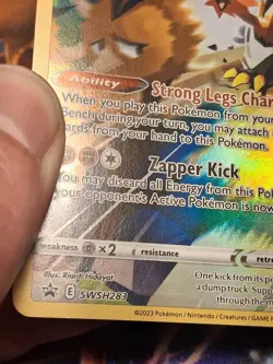 Galarian Zapdos SWSH283 Crown Zenith Black Star Promo Pokemon Card Light Play - Image 4