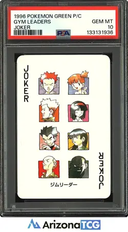 Pokemon 1996 Gym Leaders Joker Pokemon Green Playing Card Japanese GEM MT PSA 10 - Image 1