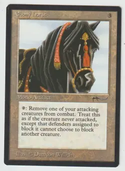MAGIC THE GATHERING EBONY HORSE ARABIAN NIGHTS EDITION LIGHTLY PLAYED - Image 1