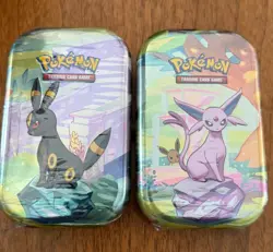 Pokemon Prismatic Evolutions Mini Tin - Umbreon & Espeon Art - Sealed NEW TCG - Image 1