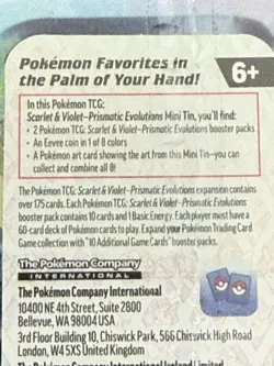 Pokemon Prismatic Evolutions Mini Tin - Umbreon & Espeon Art - Sealed NEW TCG - Image 3