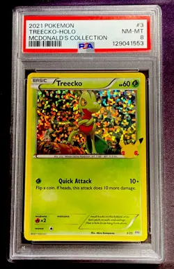 2021 Pokemon McDonald's Collection #3 TREECKO HOLO PSA 8 NM-MT - Image 1
