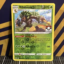 2020 Pokemon TCG || Pokemon League Promo || Rillaboom #014 - Image 1
