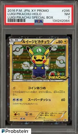 2016 Pokemon Japanese XY Promo Special Box #295 Luigi Pikachu - Holo PSA 7 NM - Image 1