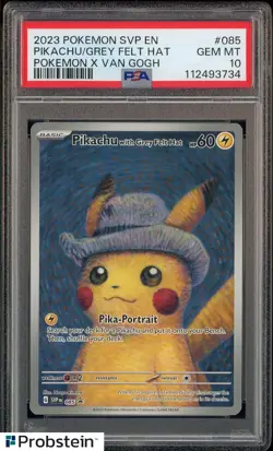 Pokemon Pikachu with Grey Felt Hat Van Gogh 085 Promo PSA 10 Graded GEM MINT - Image 1