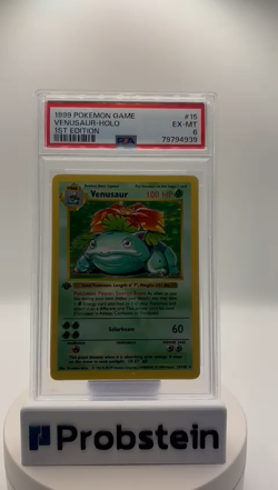 1999 Pokemon Game #15 Venusaur Holo 1st Edition PSA 6 EX-MT - Image 2