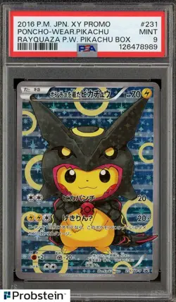 2016 Pokemon Japanese XY Promo #231 Poncho Wearing Pikachu Rayquaza PSA 9 MINT - Image 1