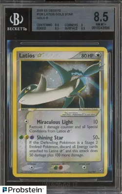 2005 Pokemon Ex Deoxys #106 Latios Gold Star Holo R Swirl BGS 8.5 NM-MT+ - Image 1