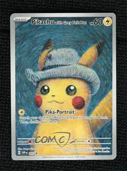 Pikachu with Grey Felt Hat (Pokemon x Van Gogh collaboration) #085 - Image 1