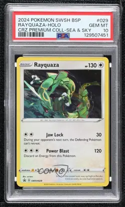 Rayquaza Holo Pokemon Sword & Shield Black Star PSA 10 GEM MT - Image 1