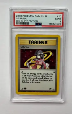 FRESH SLAB! SABRINA 2000 Pokemon Gym Challenge 1st Edition Holo #20 - PSA 9 MINT - Image 1