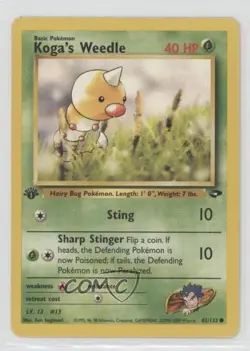 Koga's Weedle 1st Ed. Pokemon Gym Challenge #82 2000 - Image 1
