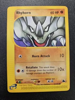 Pokemon Skyridge Rhyhorn 91/144 NEAR MINT - Image 1