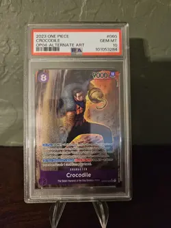 PSA 10 GEM MT Crocodile OP04-060 Alternate Art 2023 One Piece English - Image 1