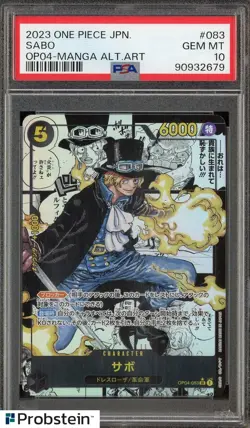 2023 One Piece Japanese OP-04 Manga Alternate Art #083 Sabo PSA 10 GEM MINT - Image 1