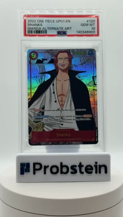 2022 One Piece OP01 EN Manga Alternate Art #120 Shanks PSA 10 GEM MINT - Image 2