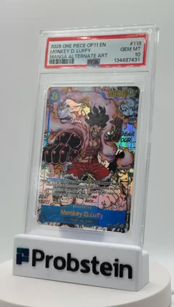 2025 One Piece OP11 EN Manga Alternate Art #118 Monkey D. Luffy PSA 10 GEM MINT - Image 2
