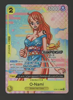 One Piece TCG O Nami OP06-101 TEXTURED FINALIST CS EVENT PACK M 2025 - Image 1