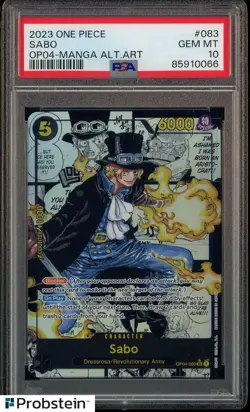 2023 One Piece OP-04 Manga Alternate Art #083 Sabo PSA 10 GEM MINT - Image 1