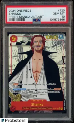 2024 One Piece PRB01 EN Manga Alternate Art #120 Shanks PSA 10 GEM MINT - Image 1